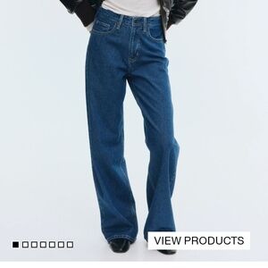 Wide Leg High Rise Medium Blue Jean